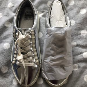 Tory Burch Sport Ruffle Metallic Sneaker